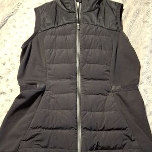 Black Puffer Vest with Hood